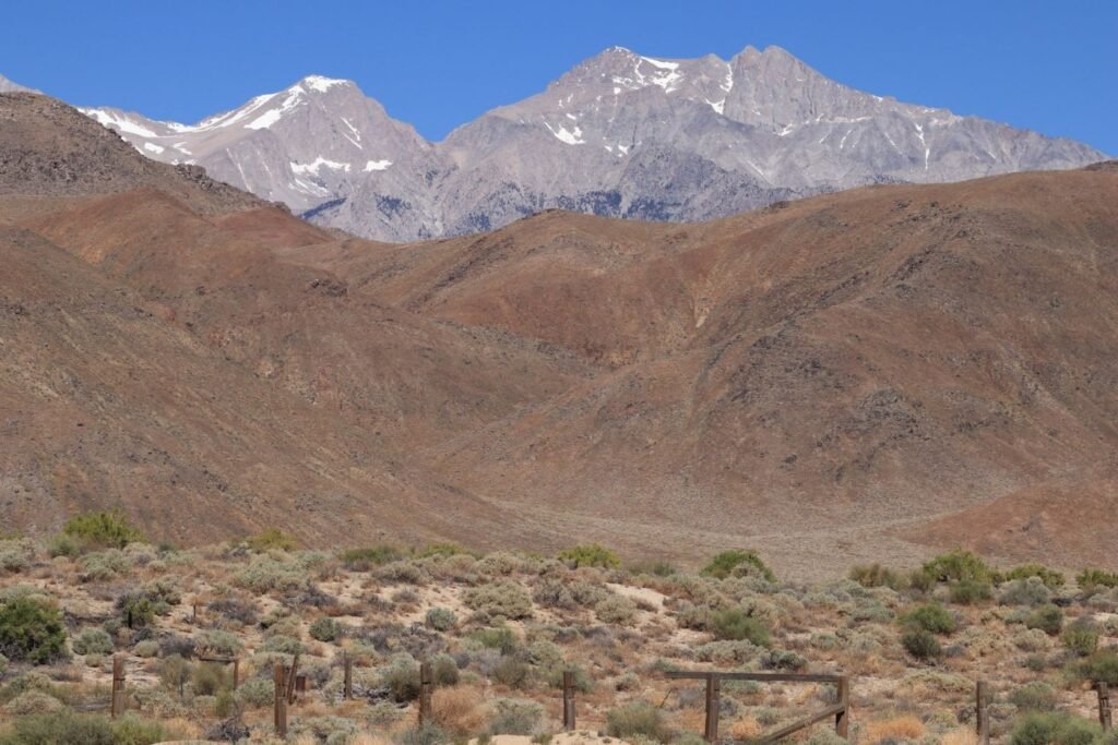 Dry sagebrush range below the Sierra Nevada near Lone Pine, Inyo County, the cheapest county for buying land in California